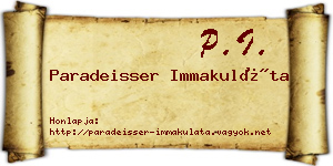 Paradeisser Immakuláta névjegykártya
